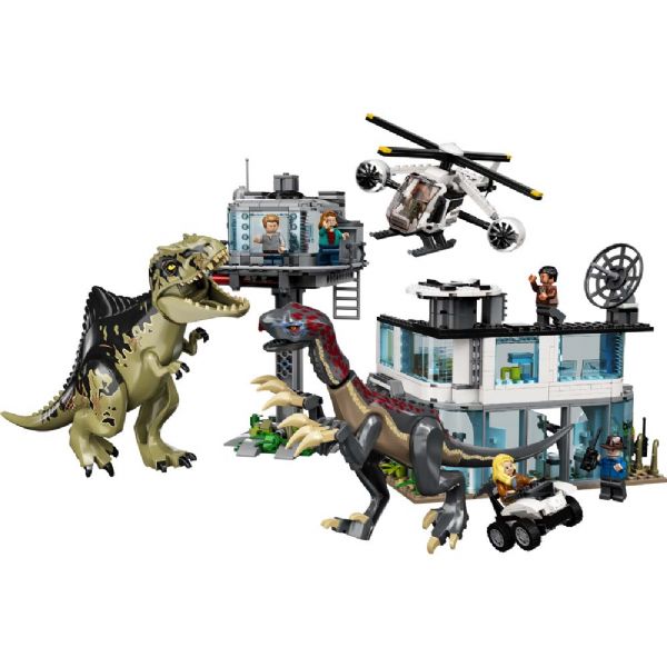Image of Giganotosaurus og therizinosaurus-angreb (22-076949)