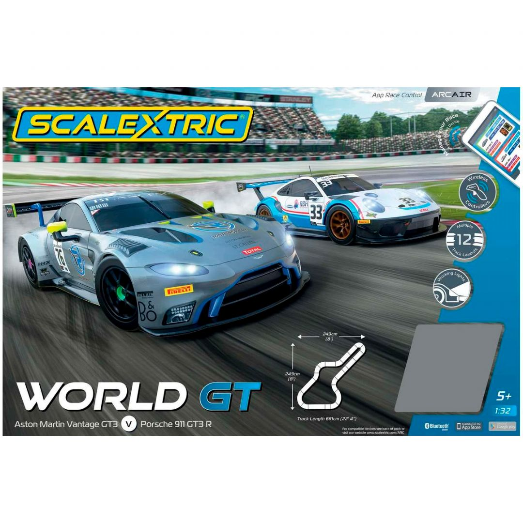 Scalextric Racerbane - Arc Air World Gt - Porsche Vs Aston Martin - 1:32 - C1434p