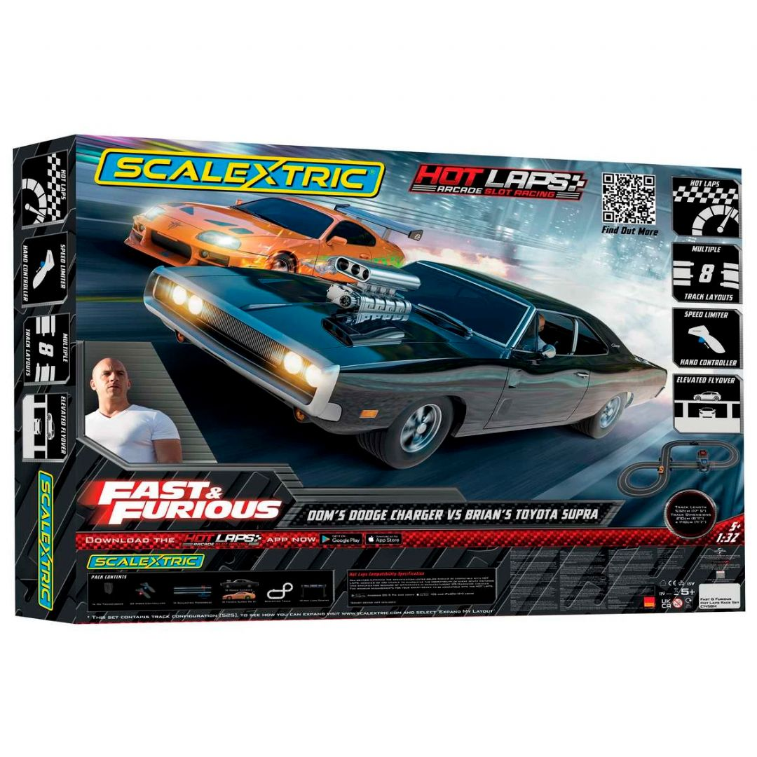 Fast and Furious Hot Laps Race Set 1:32 Scalextric racerbane C1458P