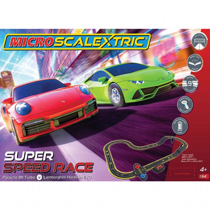 Super Speed race Lamborghini vs. Porsche Scalextric Micro Race Track G1178M