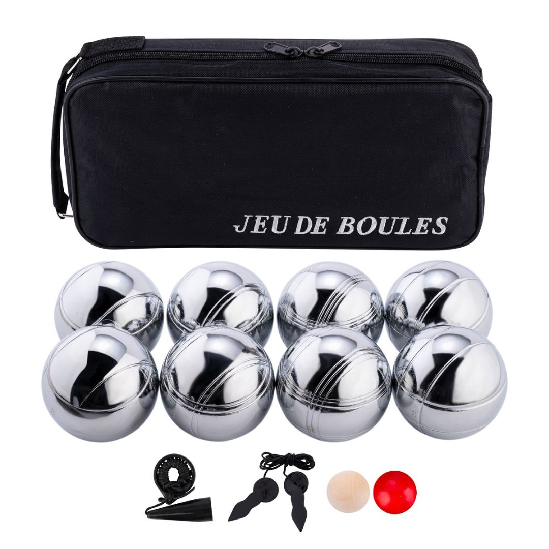Petanque/boules - 8 kugler i sort taske
