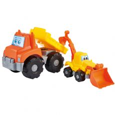 Kuorma-auto ja minikaivuri