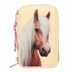 Pennfodral m h�sthuvud 3 fack gul