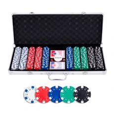 Pokersett i s�lvetui - 500 sjetonger 11,5 g