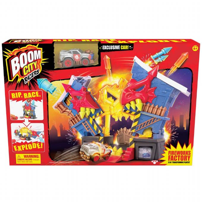 Boom City Racers Firework factory playset version 2