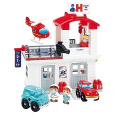 Sairaala ajoneuvoilla ja hahmoilla