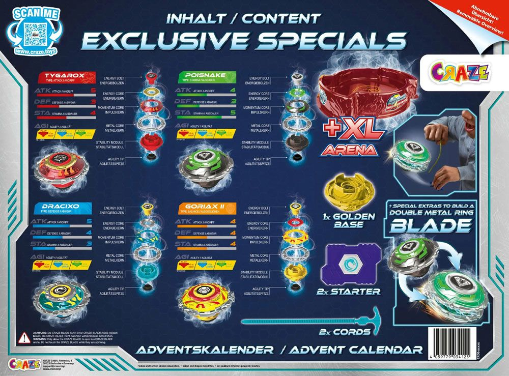 ar24枚セット Blätter Weihnachtskalender 202 - Craze Blade Kinderkalender für Shop