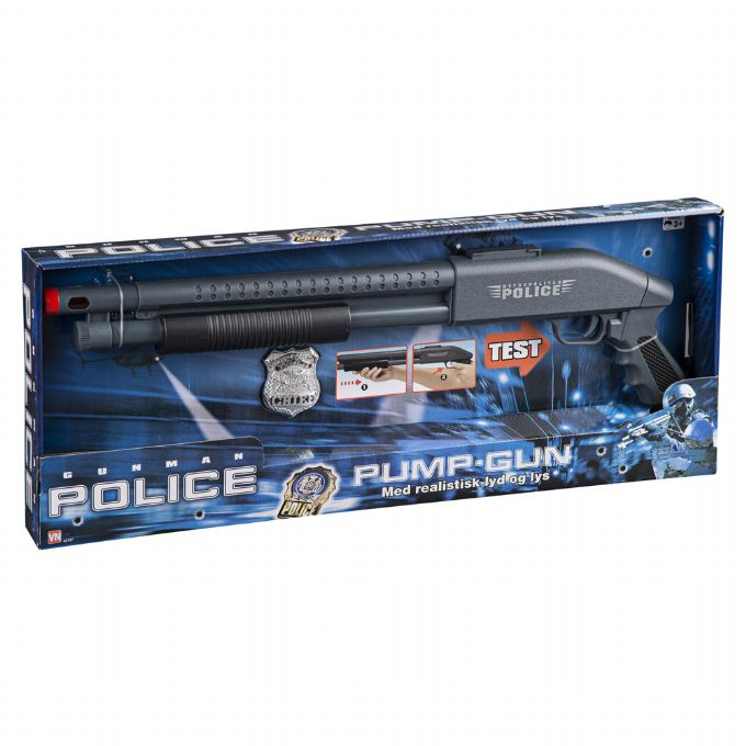 Politi Pumpgun M500 m. lys og lyd version 2