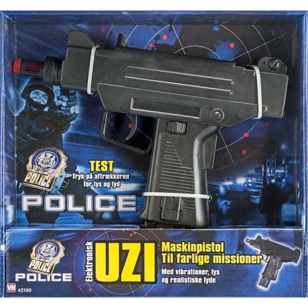 Maskinpistol UZI m. lys, lyd + rystelser