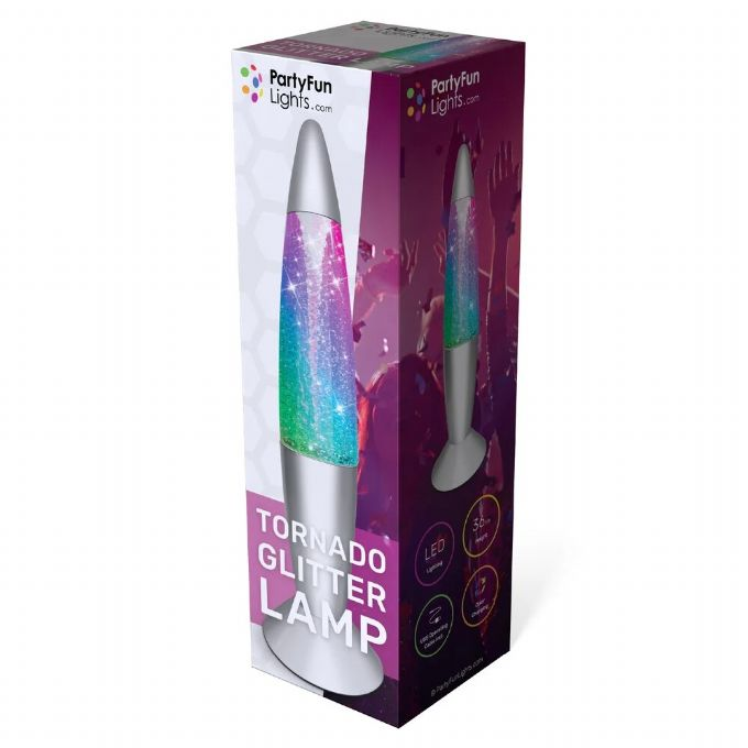 Tornado Glitter Lampe Multifarvet 36cm version 2
