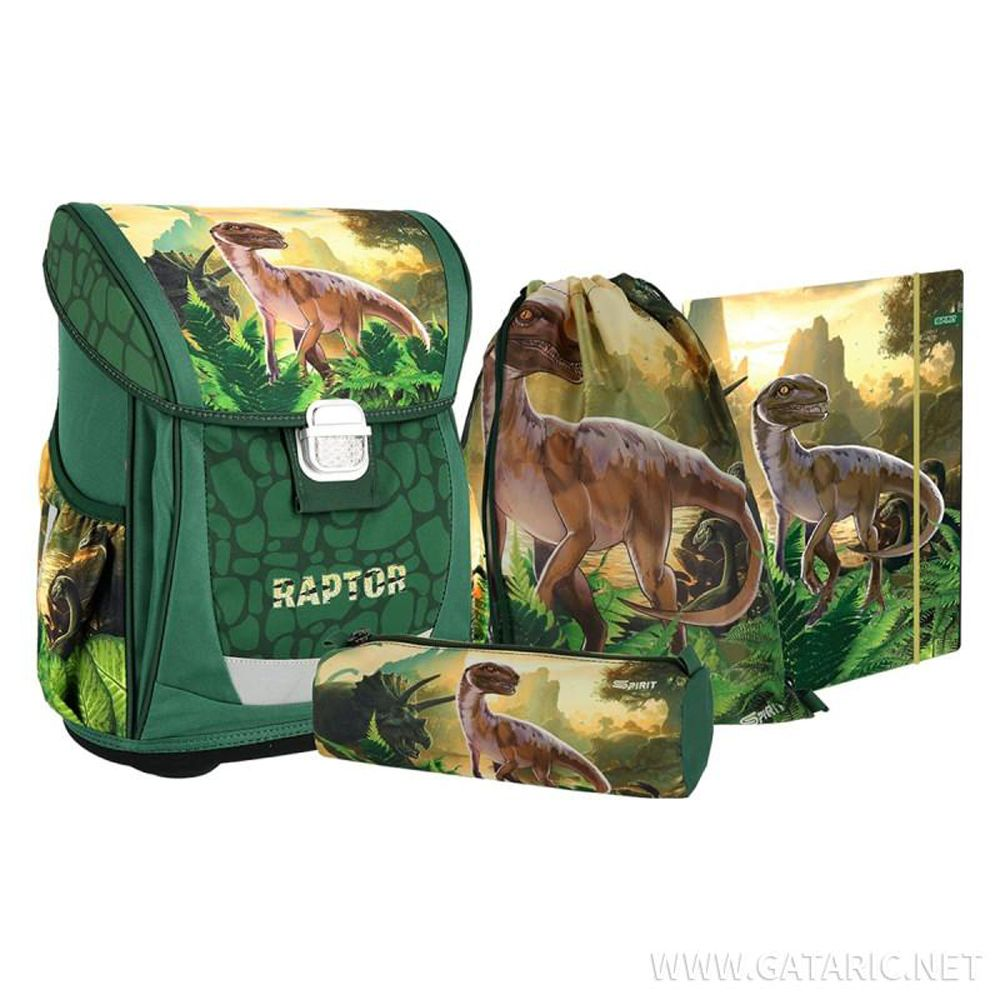 Raptor Skoletaske med 4 Dele Dinosaur Skoletasker 90493