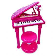 Elektroniskt piano med mikrofon rosa
