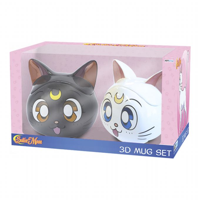Sailor Moon Luna and Artemis 3D Cups version 1