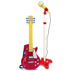 E-Gitarre mit Mikrofon Rot