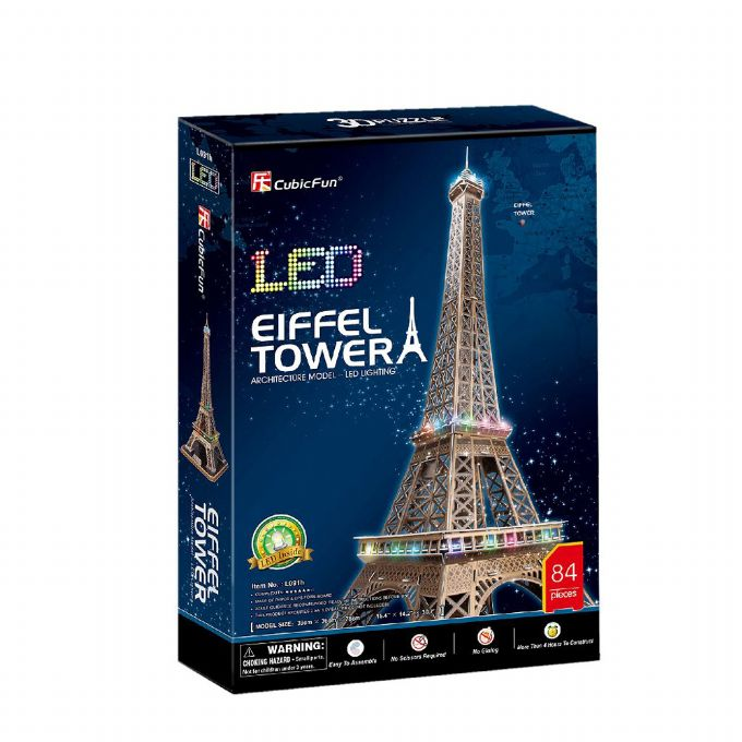 3D Puslespill Eiffeltrnet med LED version 2