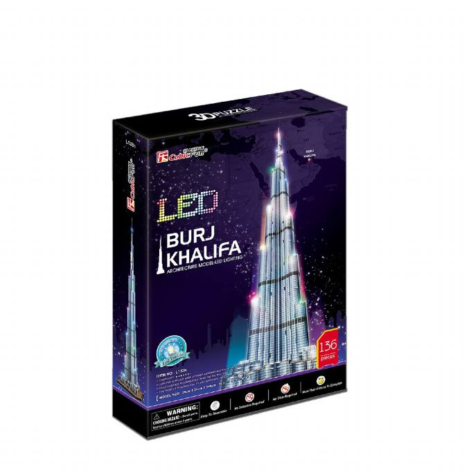 3D Puzzle Burj Khalifa med LED version 2