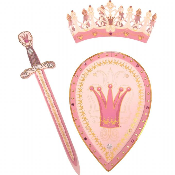 Dronning Rosa satte sverd, skjold og krone version 1