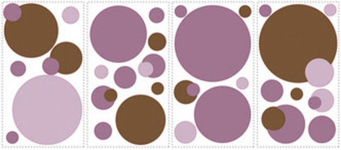 Wallstickers Purple and Brown Dots version 2