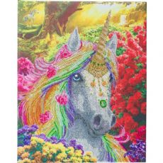 Crystal Art Unicorn skog 40x50 cm