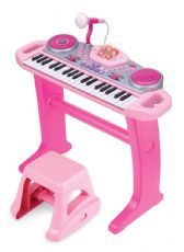 Rosa keyboard med stol