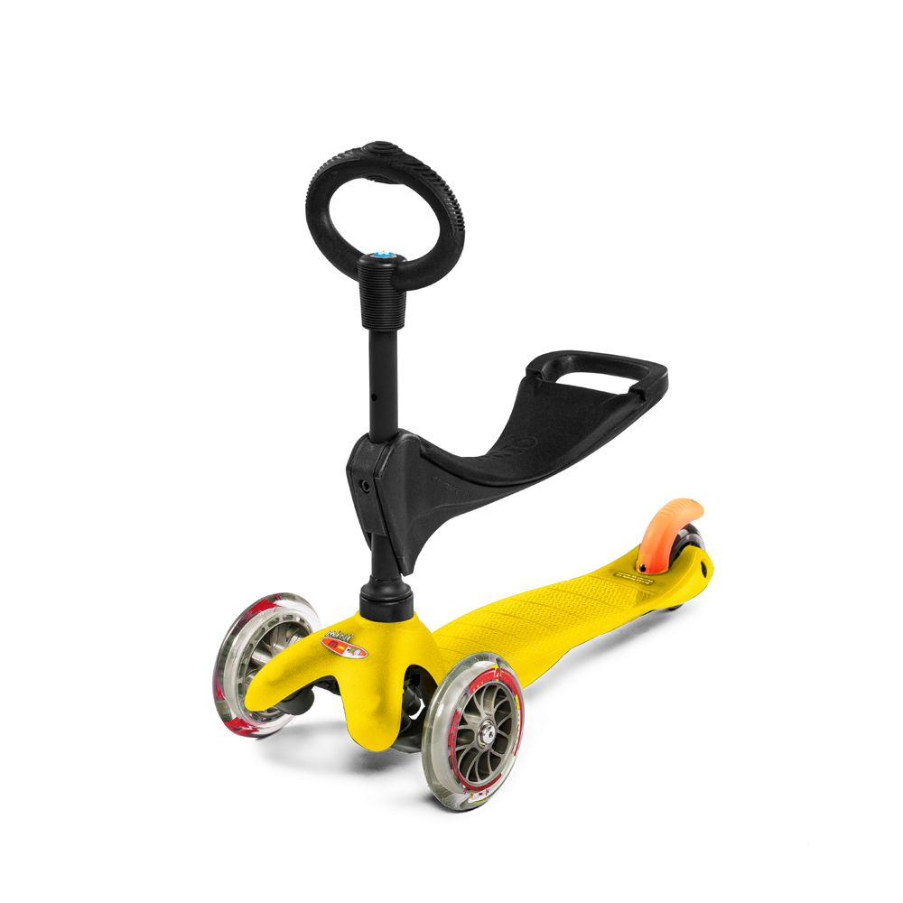Micro Mini 3-i-1 Deluxe, gul Micro trehjulet løbehjul 560070