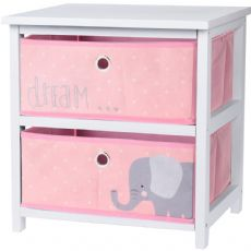 Nightstand with Drawers Pink