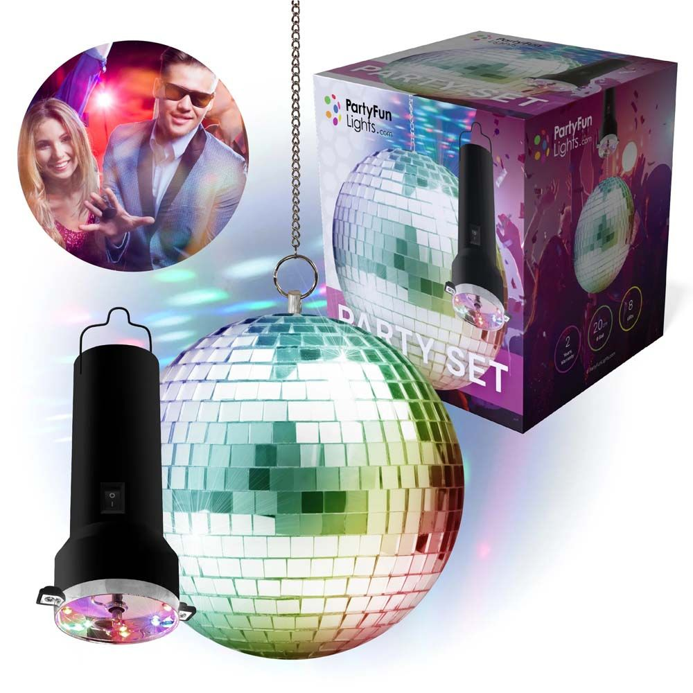 Party Set - Roterende Mirror Ball