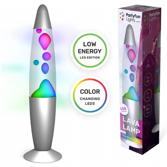 Farveskfitende LED Lava Lampe H: 34cm version 1