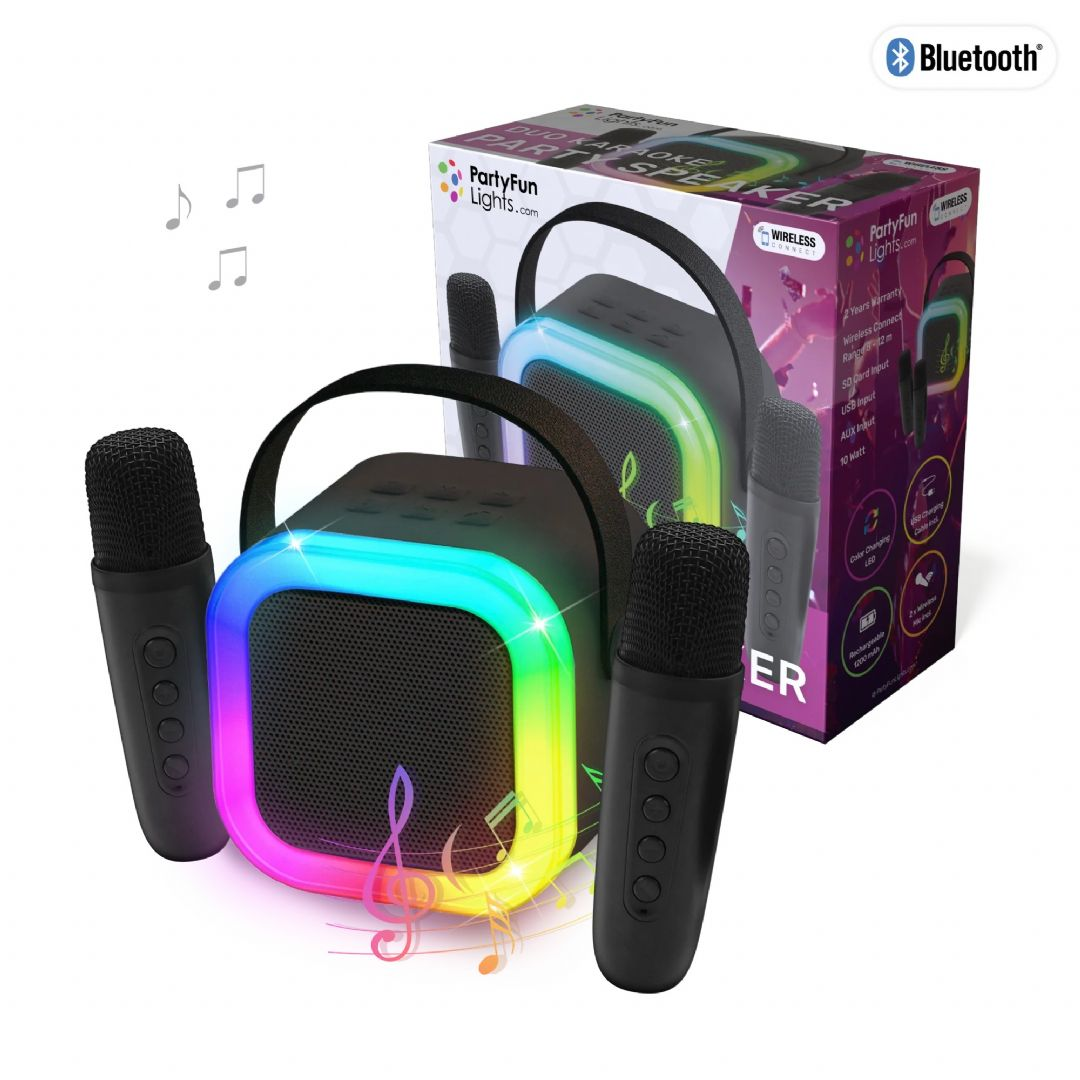 Duo Karaoke Party Højtaler med 2 x Mics