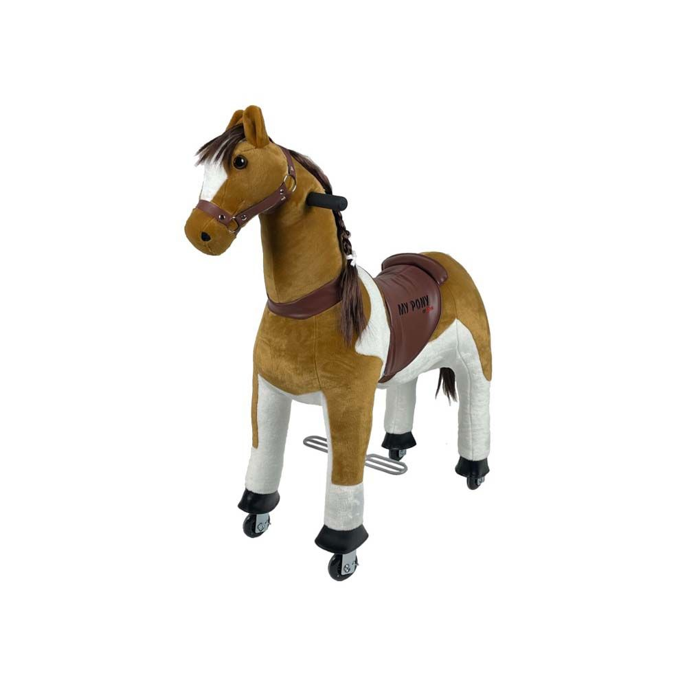 Image of Hvid og Brun Hest Ride-On (09-661603)