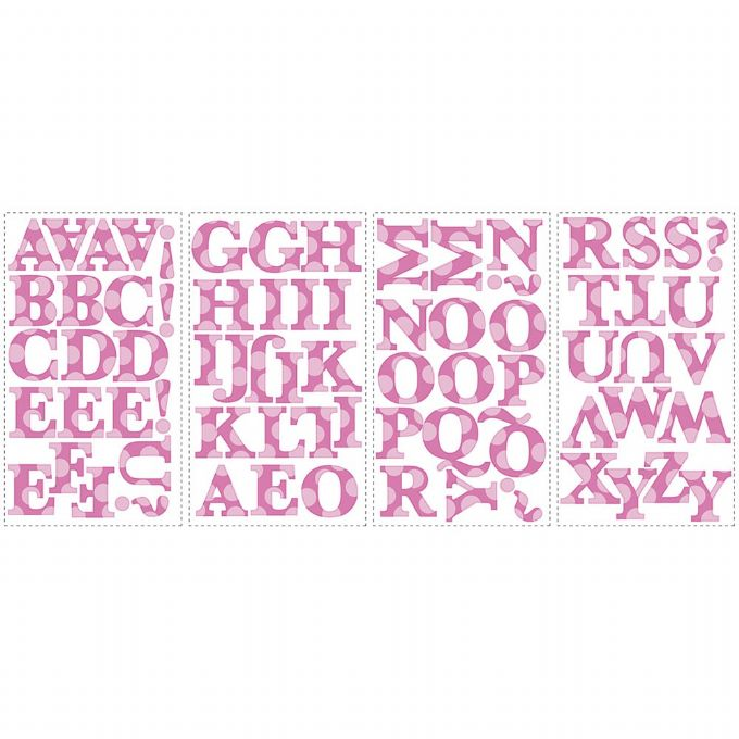 Aufkleber Rosa Alphabet version 1