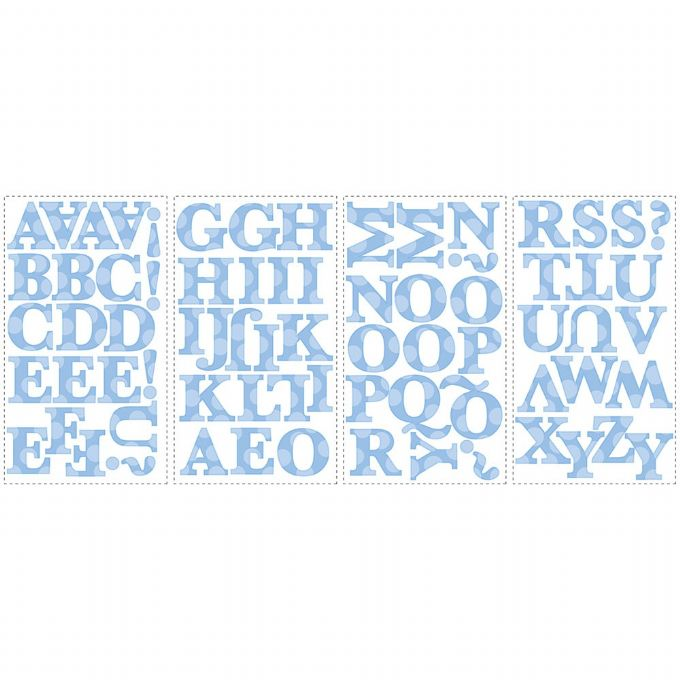 Wallstickers Light Blue Alphabet version 1