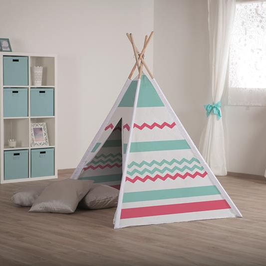 Tipi tent pink and blue version 4