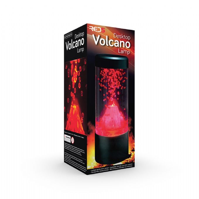 Rund Vulkanlampe m. batteri og USB version 2