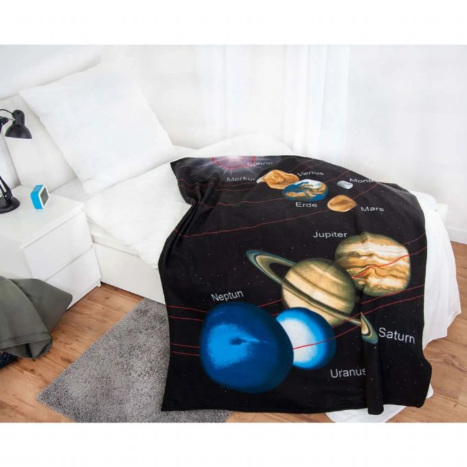 Fleece blanket with the Solar System 130x160 cm version 2