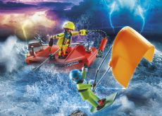 Ship rescue Kitesurfer rescue by boat