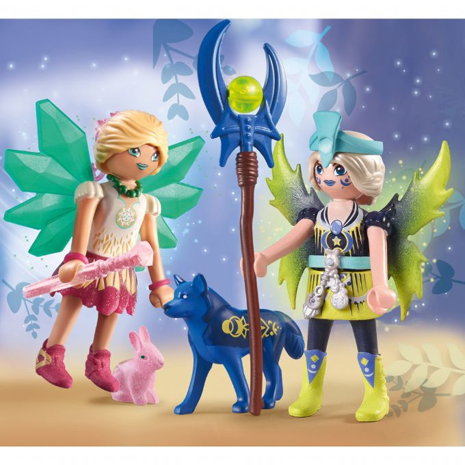 Crystal and moon fairy with totem animal version 3