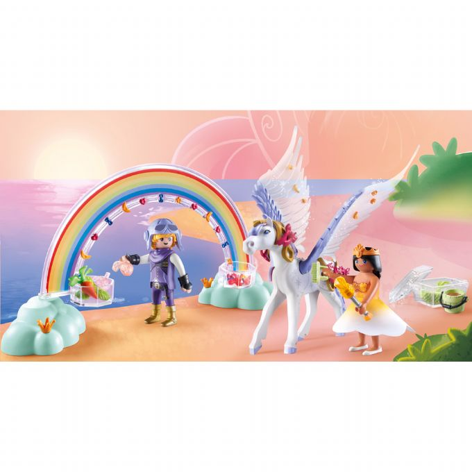 Himmelsk Pegasus med regnbue version 3