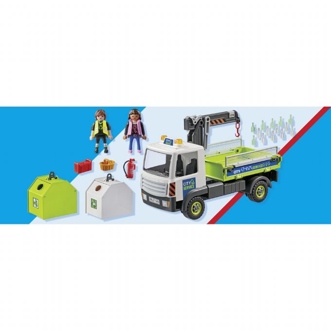 Lastbil med container til genbrugsglas version 5
