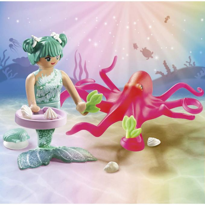 Merman with color-changing octopus version 3