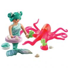 Merman with color-changing octopus