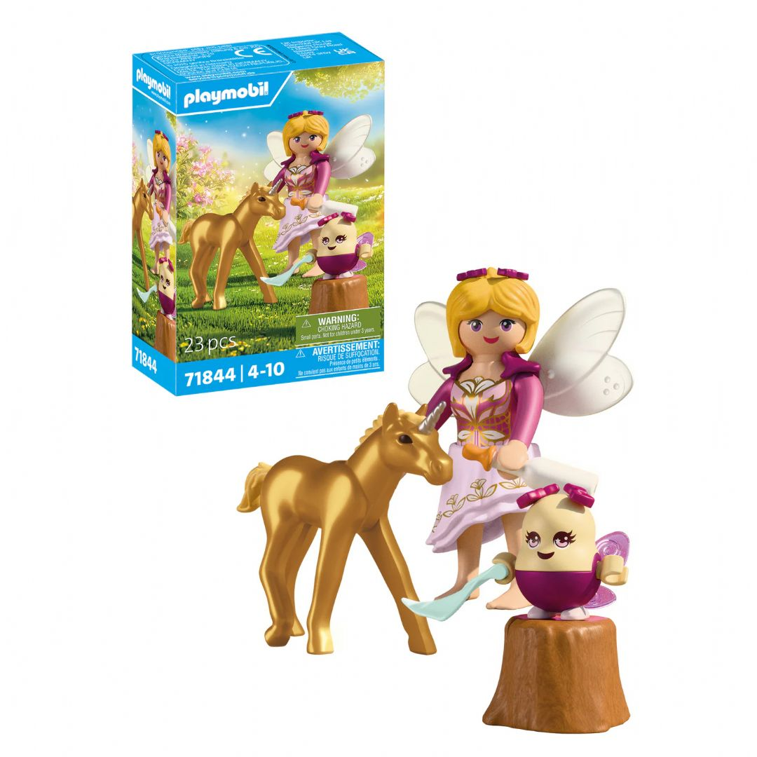 Kultainen yksisarvisvarsa ja keiju Playmobil Rakennussarja Fantasy + Magic 71844