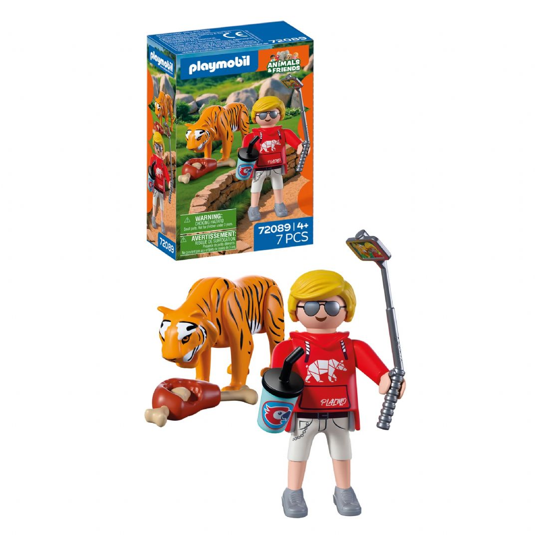 Tiger og besøgende Playmobil Byggesæt Animals Friends 72089