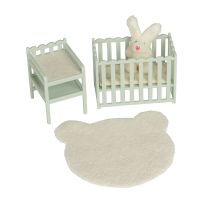 Lundby baby værelse med tremmeseng