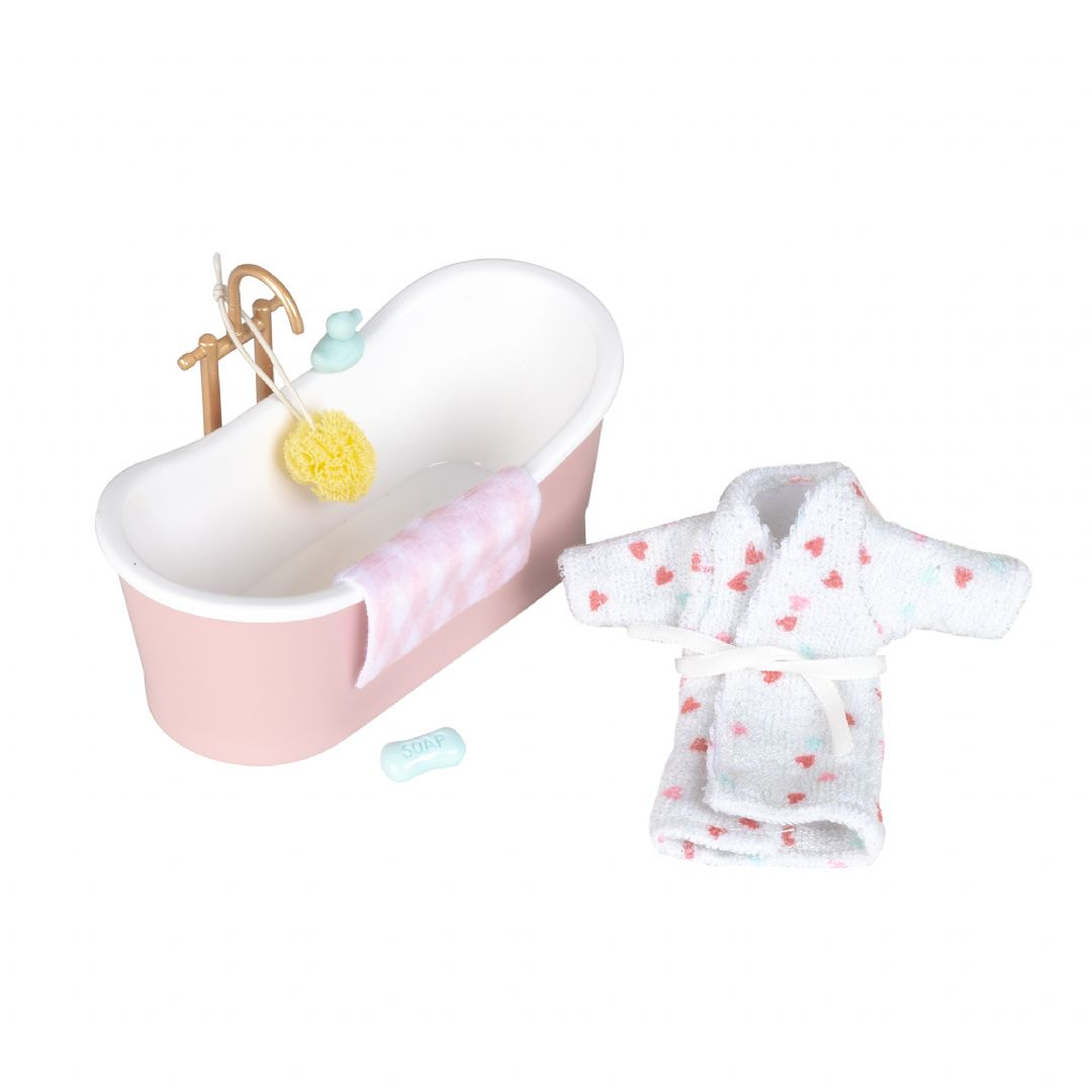 Lundby rosa badekar med guldhane Lundby rosa badekar med guldhane