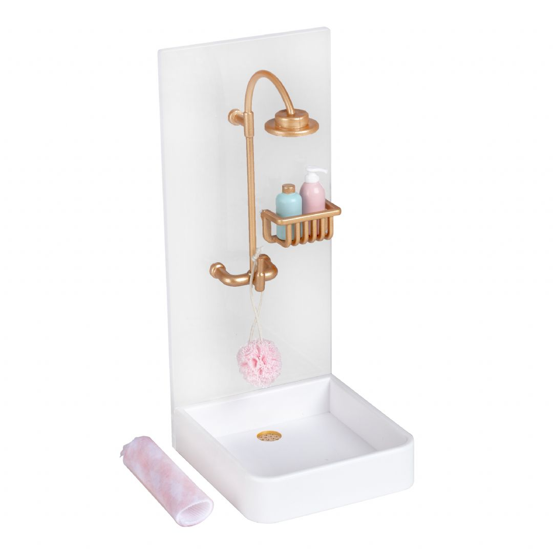 Lundby brusekabine med guld bruser Lundby brusekabine med guld bruser