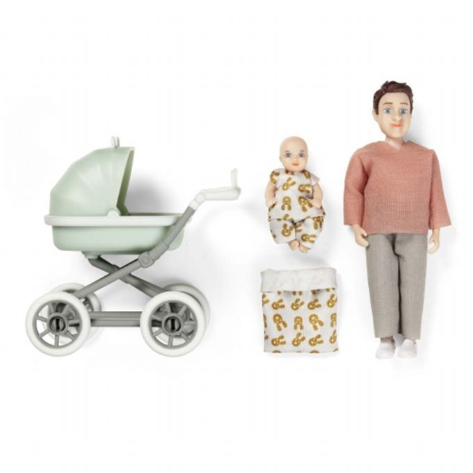 Lundby docka med baby och barnvagn version 2