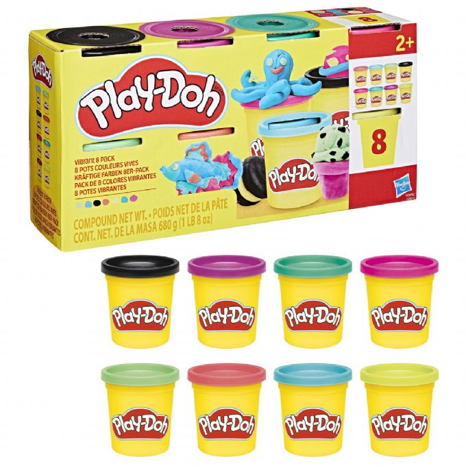 Play-Doh Vibrant 8 Pack Solid 680G version 1