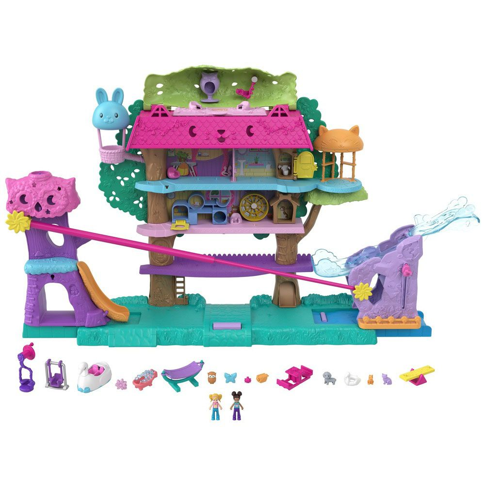 Bilde av Polly Pocket Pet Adventure Treehouse Dukkehus Med Dukker Hhj06