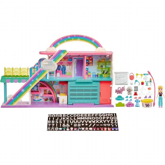 Polly Pocket Adventures Rainbow Mall Polly Pocket Dollhouse lekesett HHX78 Figurer